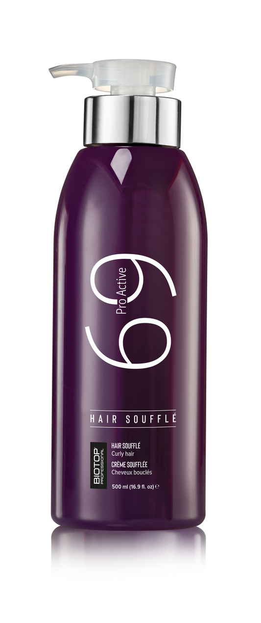 69 Curly Hair Pro Active Souffle Hair Cream - slim purple bottle front view