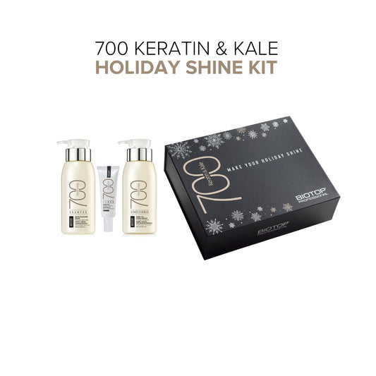 BIOTOP PROFESSIONAL - 700 Keratin & Kale Holiday Shine Kit (Shampoo 250ml + Conditioner 250ml + Serum 30ml)