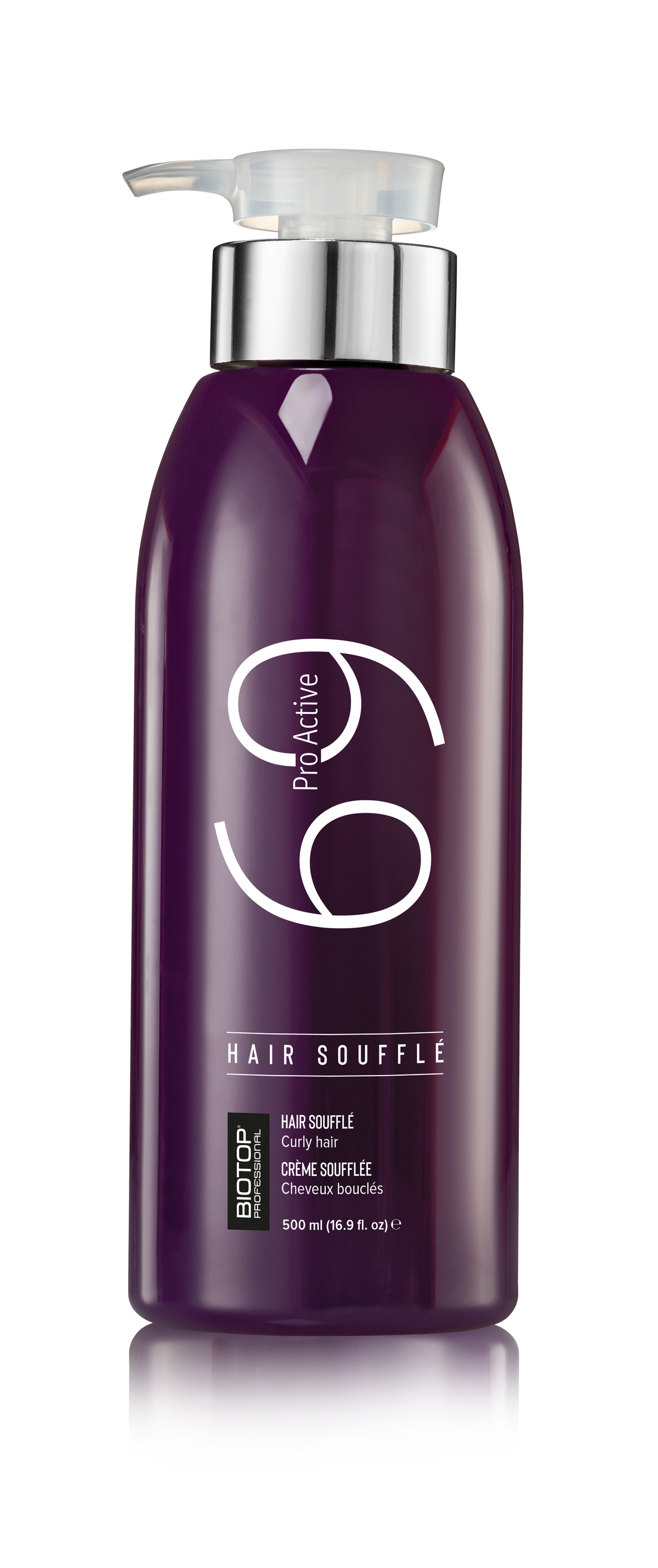 69 Curly Hair Pro Active Souffle Hair Cream - slim purple bottle front view
